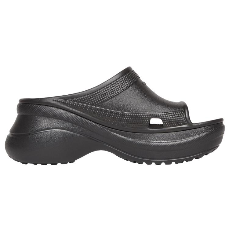 (WMNS) Balenciaga X Crocs Pool Slide Sandals 'Black' Women's 677389W1S8E1000