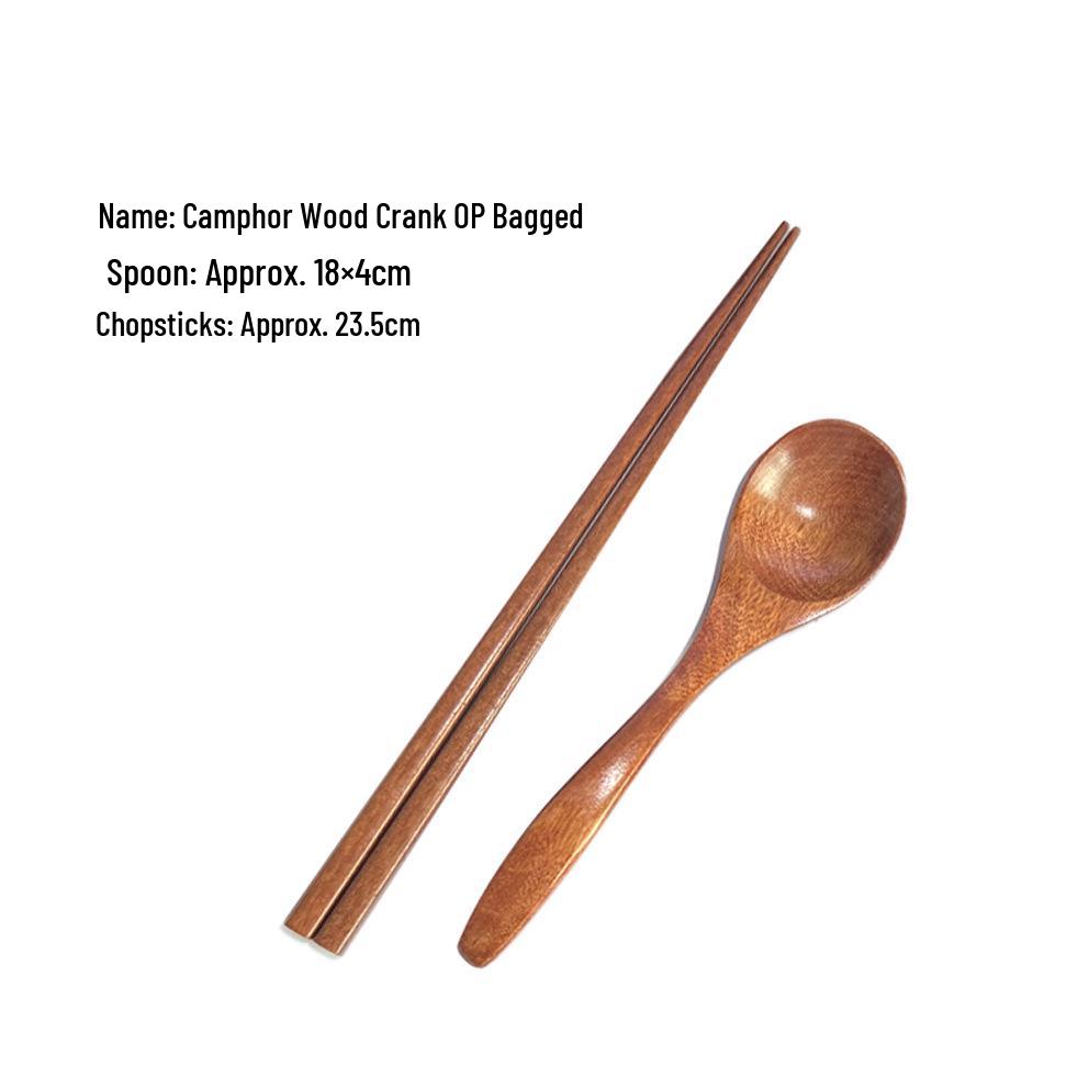 Portable Wooden Cutlery Set: Chopsticks, Fork, Spoon with Cloth Bag for Outdoor Travel