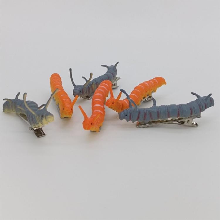 Set of 12 Trendy Caterpillars Hair Ornament Stylish Caterpillars Hair Clasps Adornment Playful Hair Clip Accessory