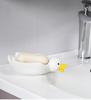 Charming Duck Ceramic Soap Dish: Creative and Cute, Drains Water for a Neat Bathroom.