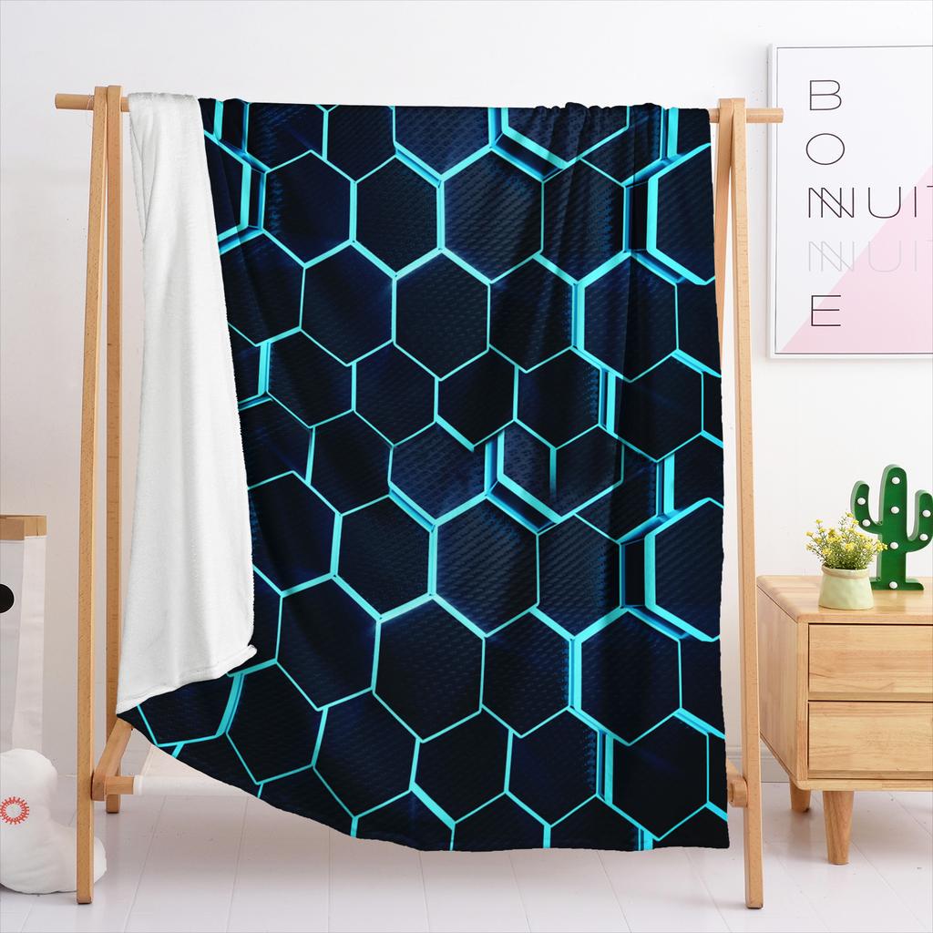 Blanket Flannel Blanket Laser Geometric Pattern 3D Digital Printing Blanket Blanket