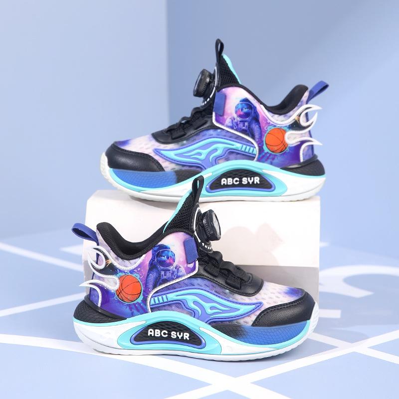 Children's sports shoes 2025 new spring and autumn primary school students boys mesh breathable non-slip actual combat boys basketball shoes