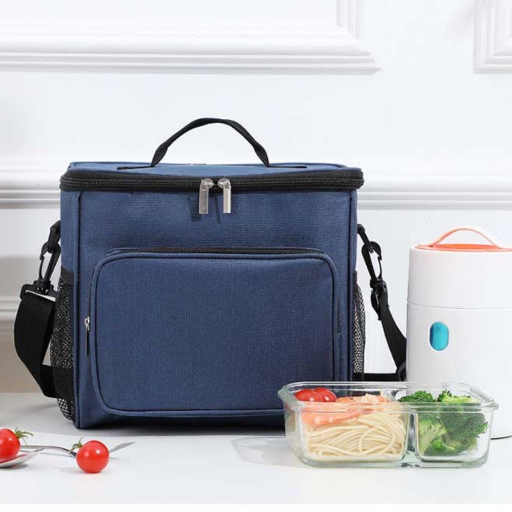 Ox Cloth Tote Square Bag Large Capacity Food Warm Thermal Bag Sweet Insulated Lunch Bag  Picnic