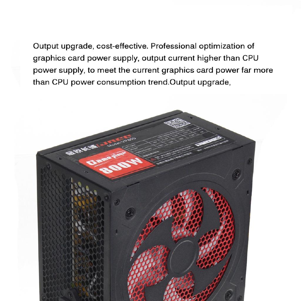 800W Herní PC Napájecí zdroj PFC Tichý ventilátor ATX 20+4pin 12V PC Počítač SATA Herní PC Napájecí zdroj pro Intel AMD