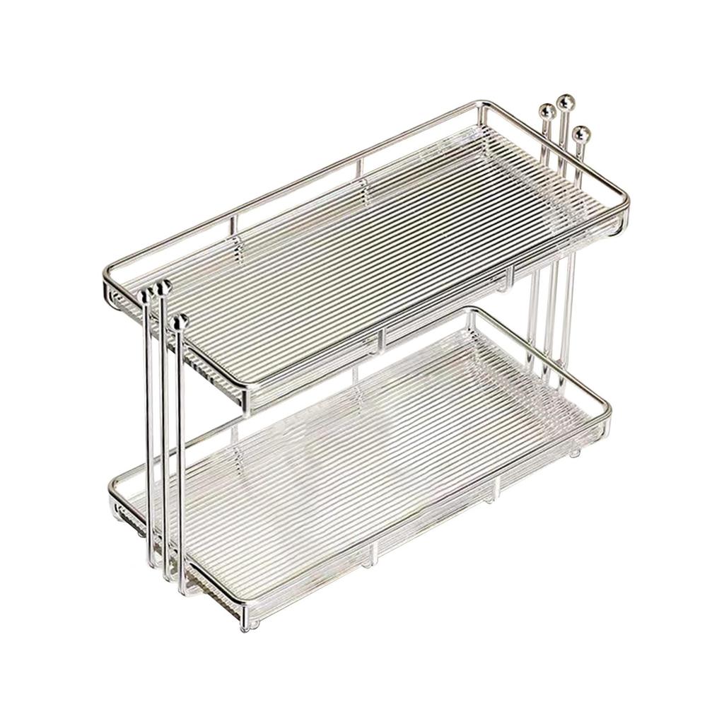 2 Layer Bathroom Countertop Organizer Multifunctional Rack ,Durable Desktop Cosmetic Storage Shelf