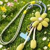 Detachable Phone Woven Chain Crossbody Cell Phone Strap Fashion Flowers Phone Lanyard  Women Girls