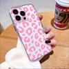 Pink Leopard Print Pattern lucency Phone Case for IPhone 14 15 16 13 12 11 17 Pro Max 12 13 Mini Soft Cover