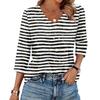 Women's V Neck 3/4 Sleeve Tops Casual T Shirts Basic Summer Tees Loose Fit Fall Pullover Tunic