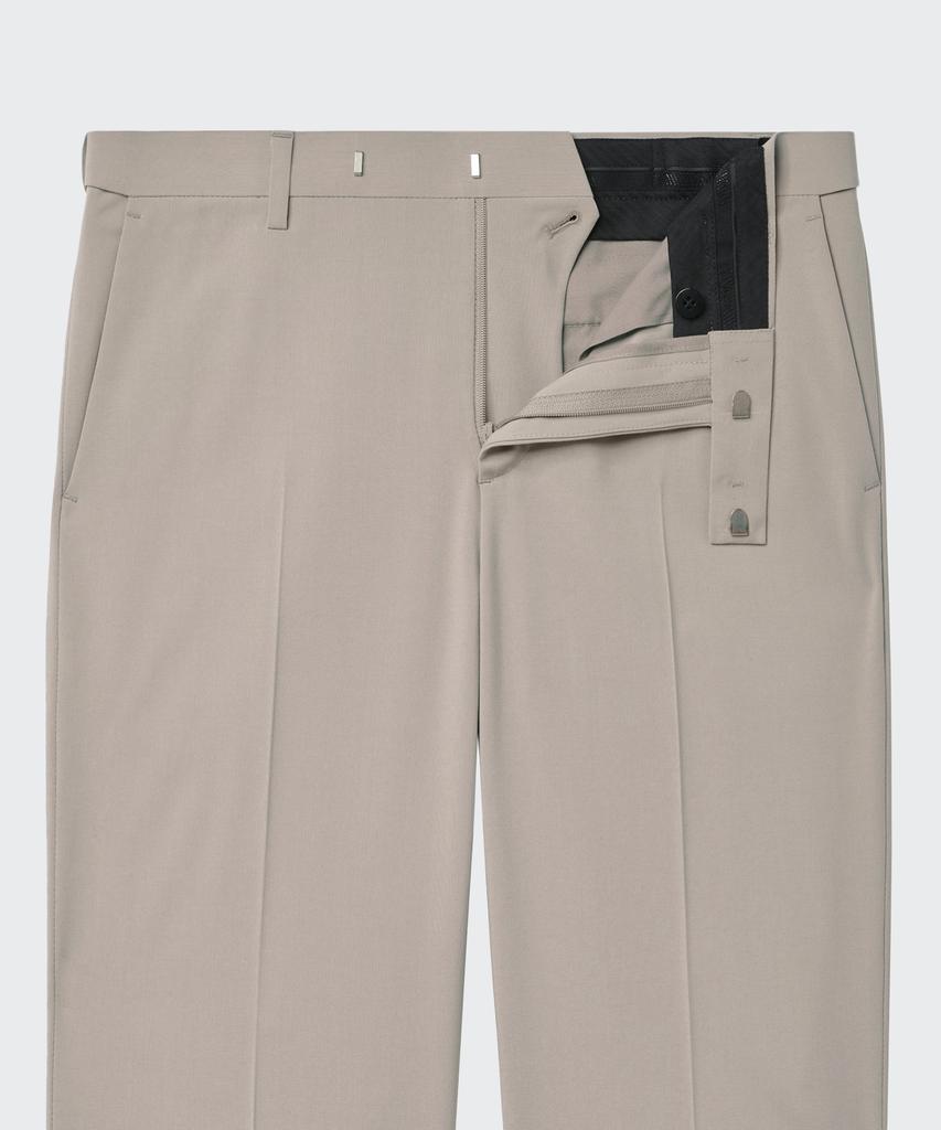Musinsa Standard [Cooltandard] Relaxed Tapered Hidden Banding Crop Slacks [Light Beige]