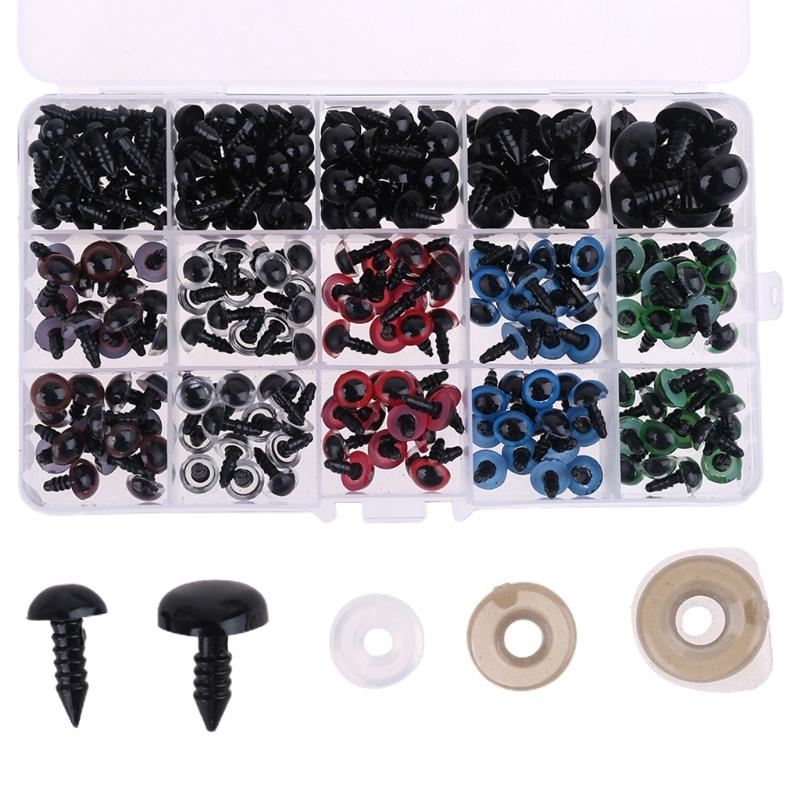 

Doll Eyeballs and and Nose Half Round Plastic Eyes for DIY Doll Bear Crafts Halloween 320pcs 1