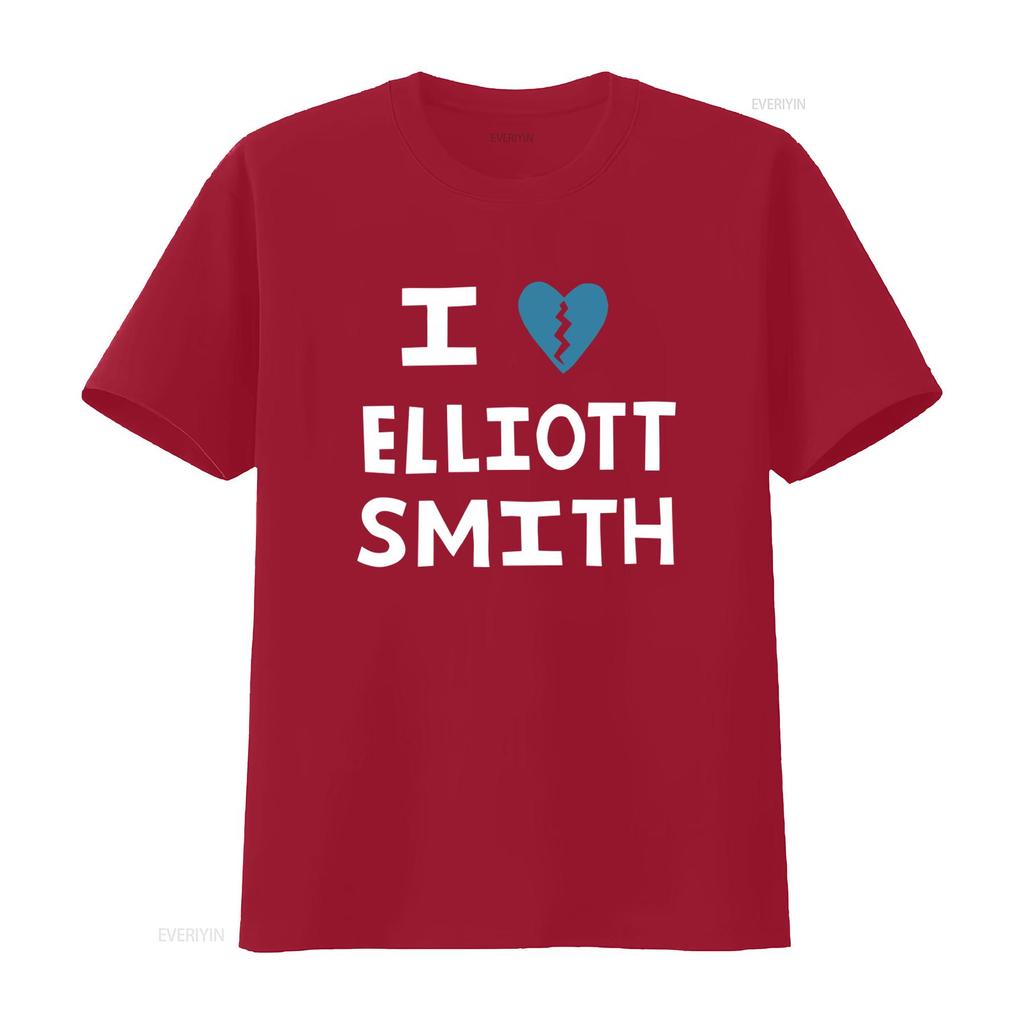I Love Elliott Smith Album Music Retro Black T Shirt Perfect for Fans vintage Washed Versatile Stretched Comfortable