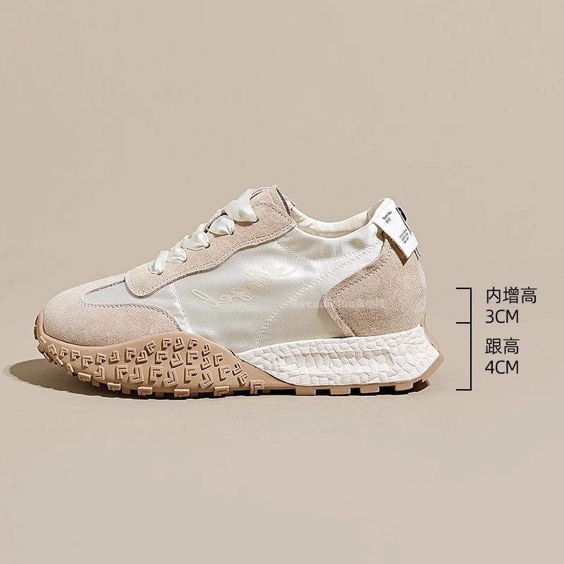 Hong Kong Platform Casual Shoes Women's 2025 Spring and Autumn Small Retro Versatile Sports Shoes Inner Height Increase Ballet Training Shoes