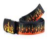 Unisex Korean Hip-Hop Harajuku Canvas Belt - Casual Flame Design