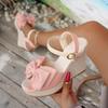 Women Sandals Fashion Bow Wedges High Heels Sandals Women Brand New Peep Toe Platform Sandals Casual Party Daily Woman Shoes