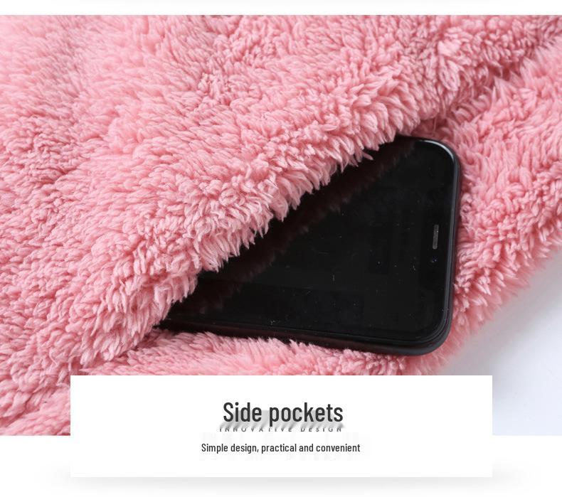 Women's Fleece Zipper Hoodie - Warm Winter Furry Pajama Top, Trendy Autumn Outerwear