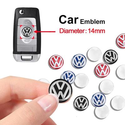 Für Volkswagen 5/10 Stück 14mm Aluminium Metall Auto Styling Fernschlüssel Aufkleber Für Volkswagen GTI R-Line R Polo Golf Passat Scirocc