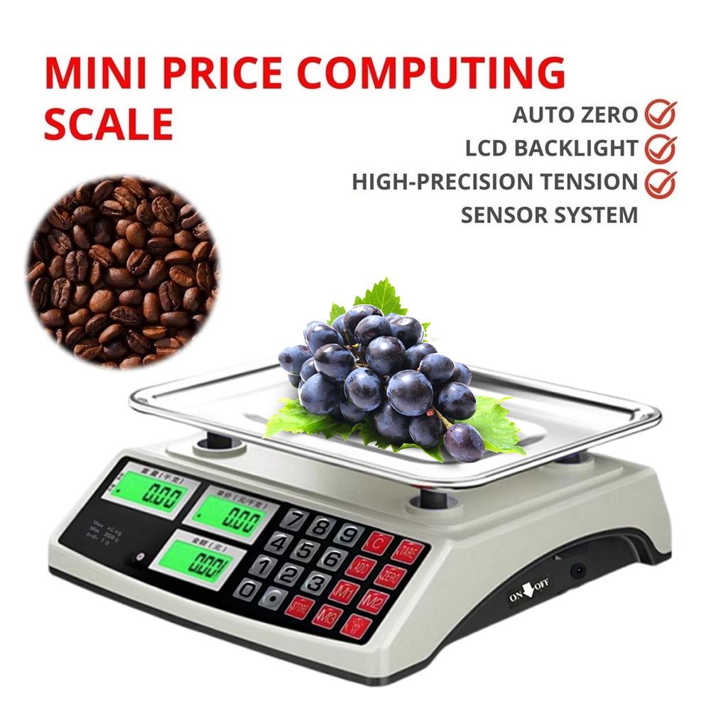 Commercial Food Scale 30KG Large Digital Kitchen Scale with Stainless Steel Plate Weight Computing Scale for Farmers Market Meat
