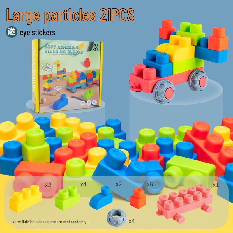 Color Box Edition: Large Soft Rubber Educational Building Blocks for Early Childhood