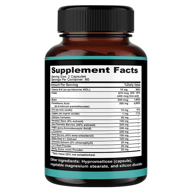 Daitea Men's Hair Wellness Formula Supplement, Saw Palmetto & Biotin, with Horsetail, 120 Caps