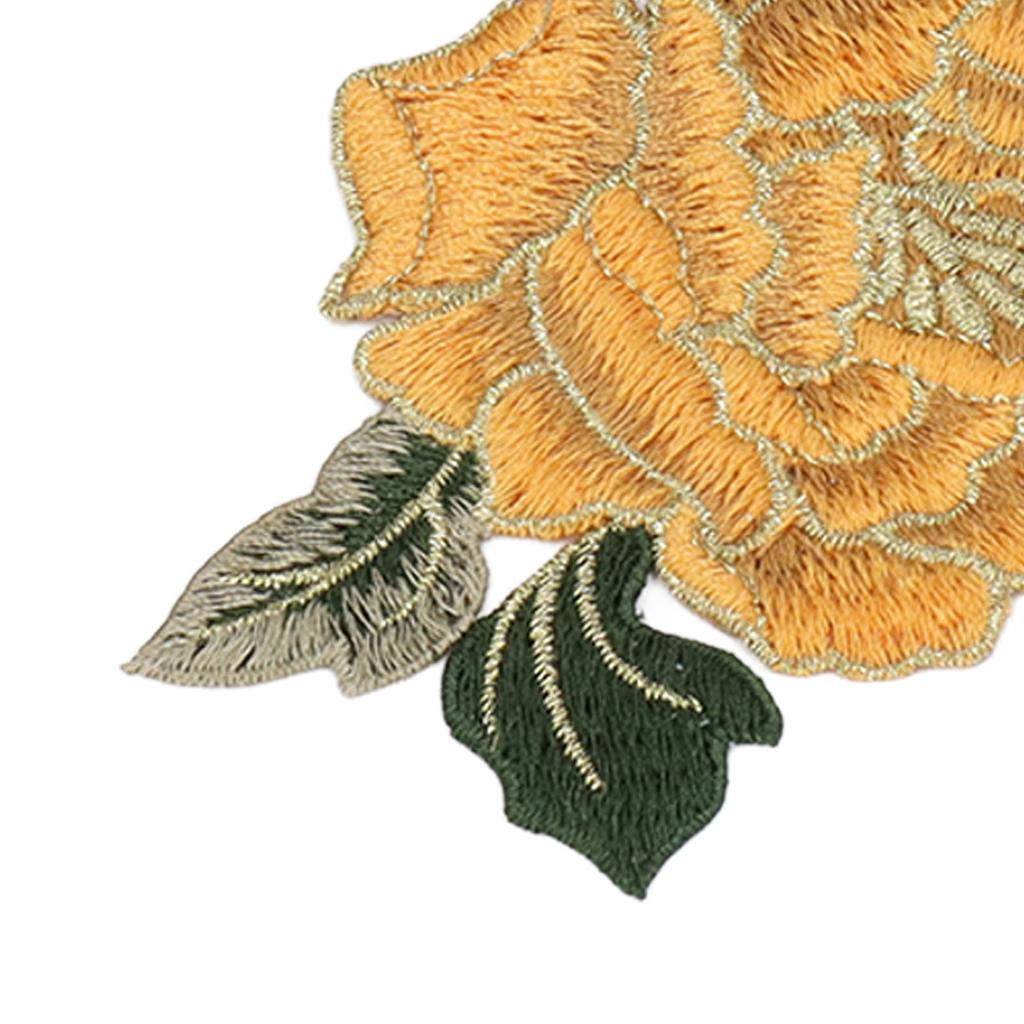 1 Pair Flower Embroidery Patches Butiful Flowers Pattern Embroidered Applique Iron On Patches for   Clothes
