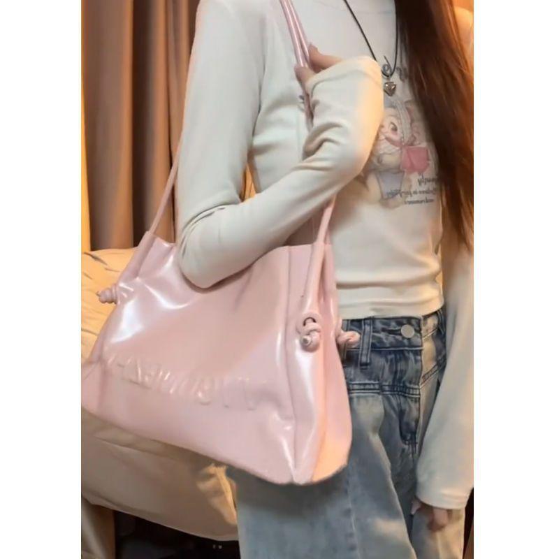 Large capacity bag fashionable one shoulder underarm premium bag women s commuter tote messenger bag versatile pink розовый