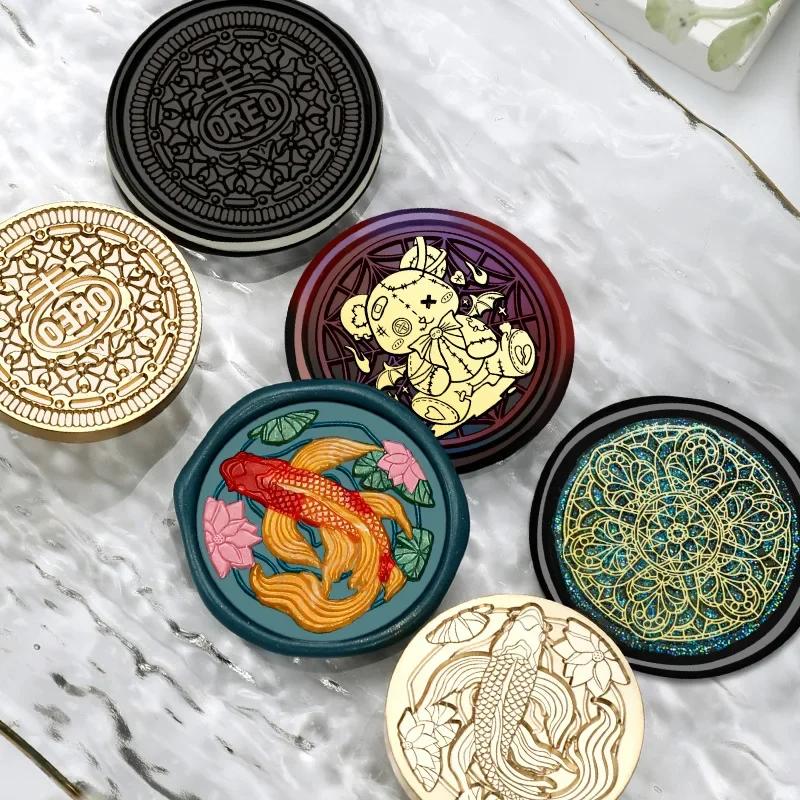 4Cm Large Chapter Head Series Sealing Wax Seal Fire Lacquer Seal Brass Chapter Head Craft Supplies Stamp Gift Handicrafts