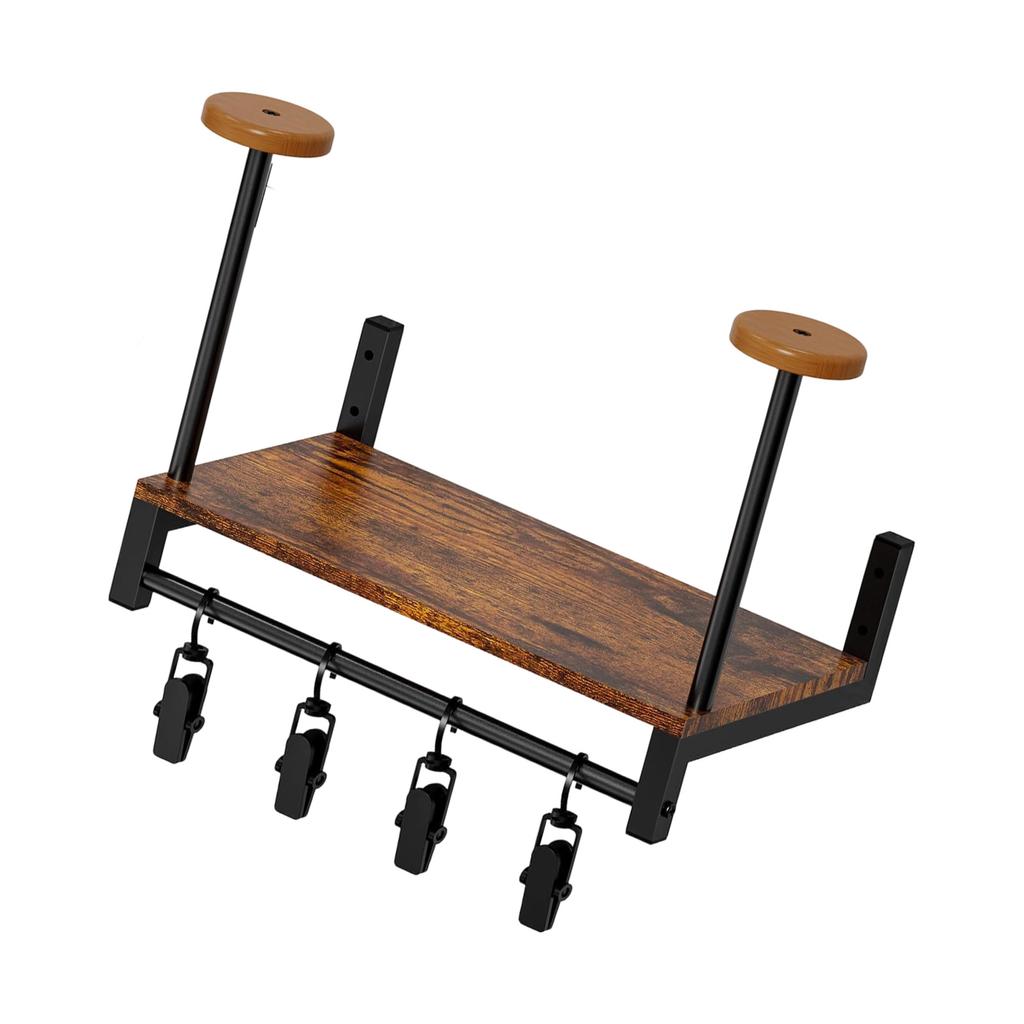 Elegante Portacasco in Legno Naturale da Parete per Decorazione Casa Moderna Installazione Facile Organizer per Stoccaggio