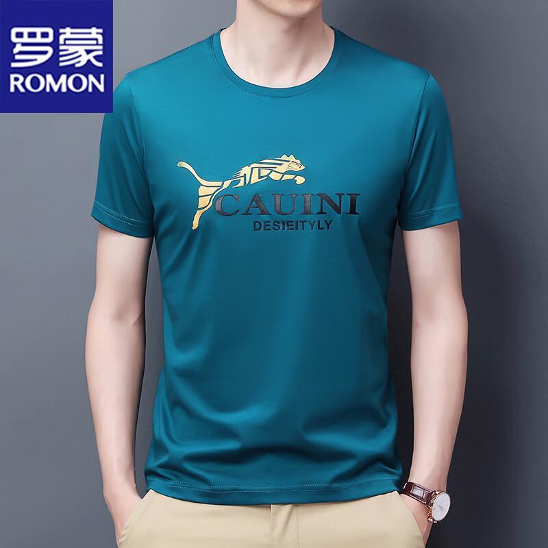 ROMON Men s Summer Short Sleeve Round Neck T-Shirt XXXXL