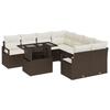 Ensemble de Sofa de Jardin vidaXL 9 Pièces avec Coussins Marron Rattan Poly, Sofa de Jardin 2 Places vidaXL avec Rangement 3357531