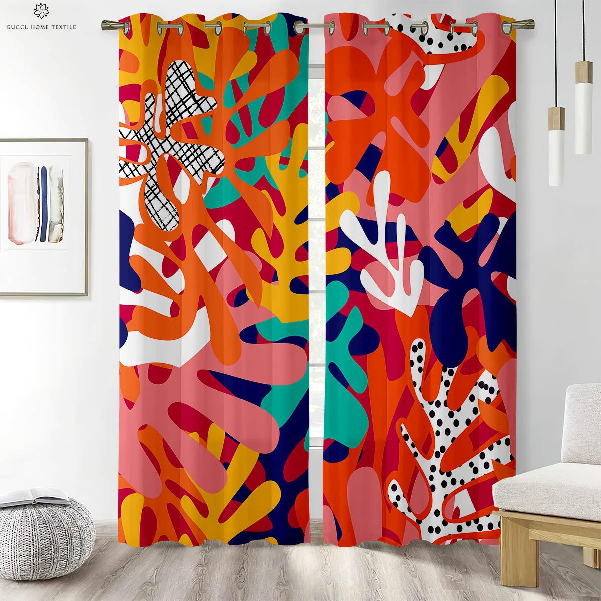 

Шторы с 3D-принтом в виде листьев тропического леса, Декоративные шторы, Спальня, Гостиная, Кухня, Кабинет, Зеленый W50xH130(CM)x2PCS&Grommet Top