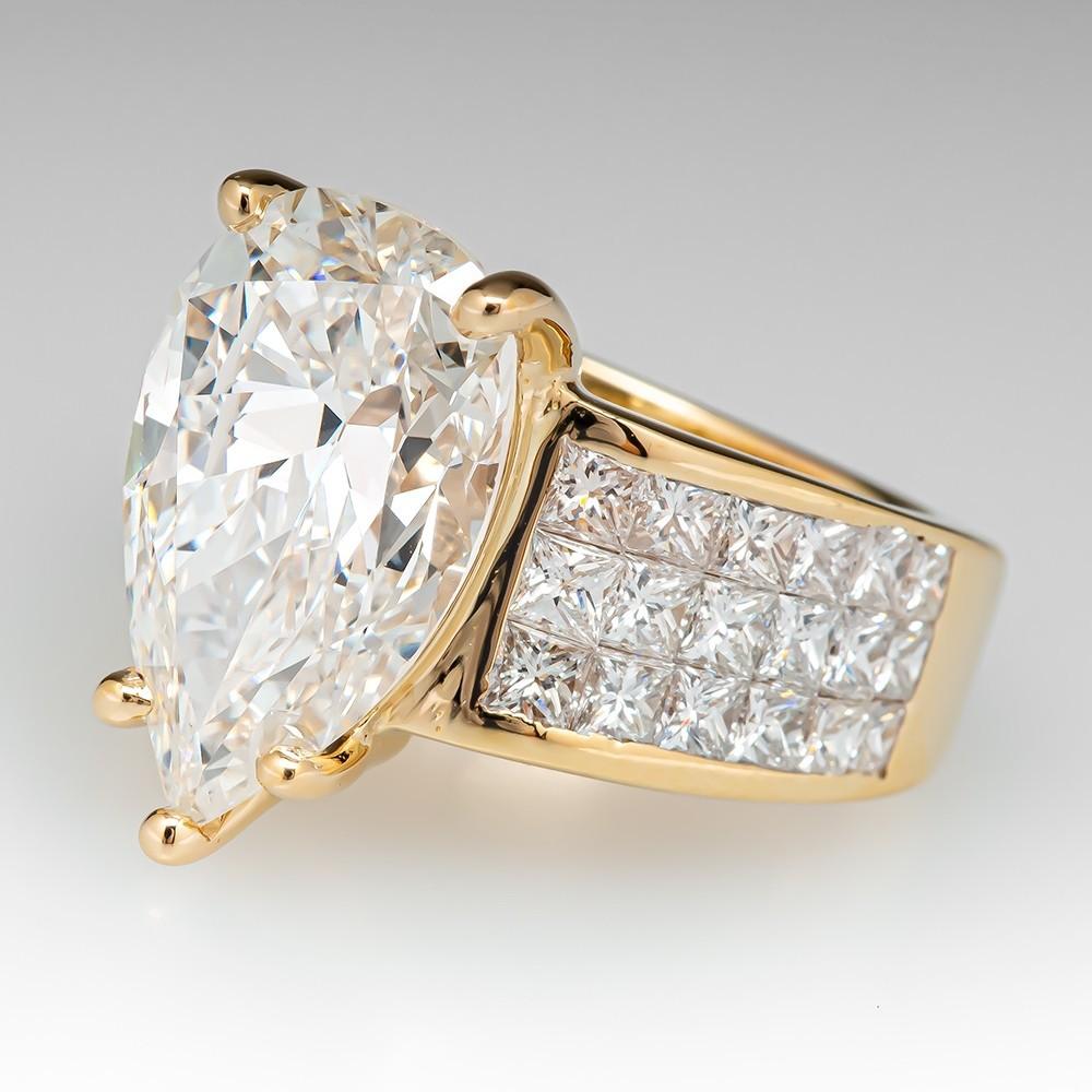 New Ring Pear-shaped Zircon Ring for Women, Simple Micro-Set Square Diamond Ring for Women