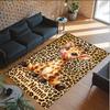 Leopard Theme Crystal Velvet Floor Rug Personalized Custom Name Text Warm Carpet Home Decoration
