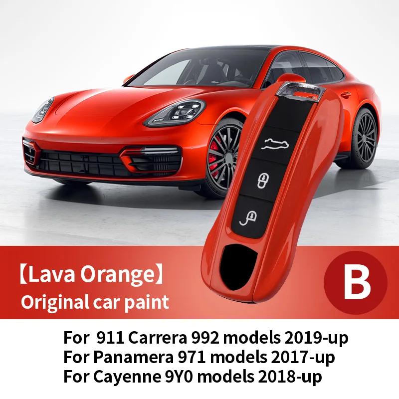 Car Key Paint Protective Case Keyless Cover For Porsche Cayenne Mancan Panamera 911 718 Boxster Cayman Taycan Replacement Shell