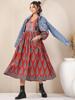 Hand Block Printed Dress Midi Cotton Floral Dress Boho Chic Holiday Summer Indian Cotton Dress Handmade In India Jaipuri Dress with Pockets