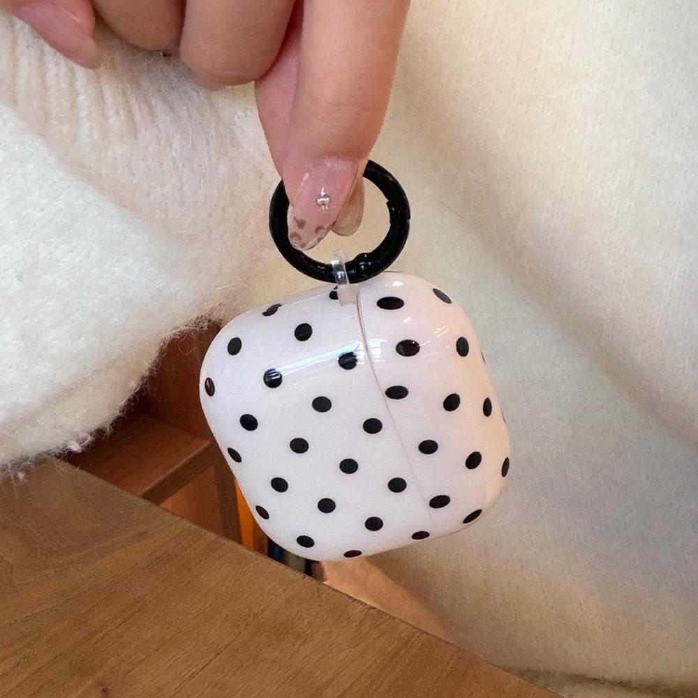 Korea Simple Cute Black Polka Dots White Silicone Earphone Case for Apple Airpods 1 2 3 4 Pro 3 2 Soft Cover With