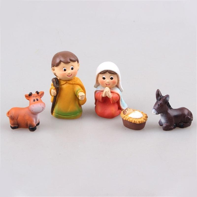 Resin Craft Nativity Scene Table Decors For Festival And Spiritual Home Setting