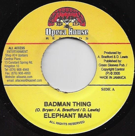 7inch Record ELEPHANT MAN / BUGLE, TORNADO - Badman Thing / Sen Gal Come NONE Opera House 2005 Jamaica Reggae, Ska & Dub Used