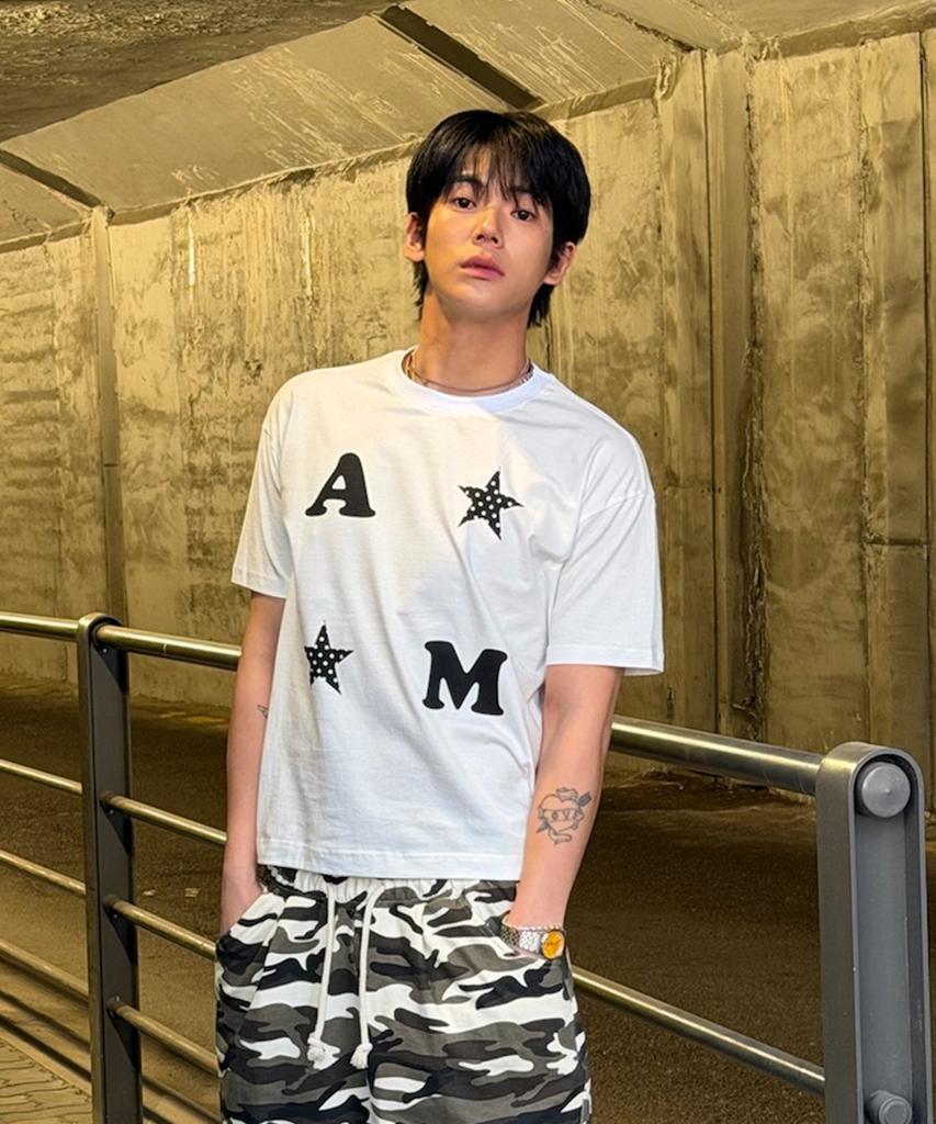 AMOU Am Star Half T-Shirts White