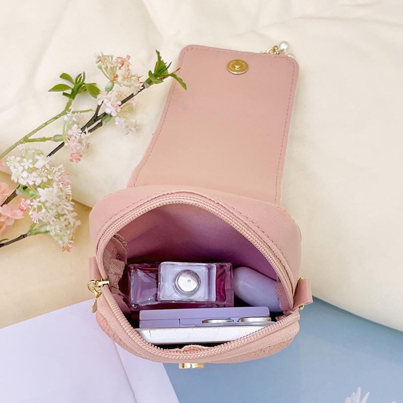Mobile phone bag women's fashion women's shoulder bag fresh and sweet embossed messenger bag