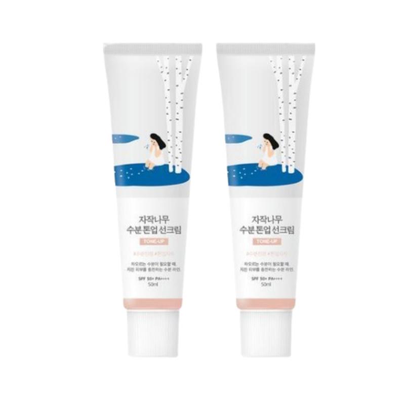 Round Lab Birch Moisturizing Tone-Up Sunscreen SPF 50+ PA++++ 50ml × 2