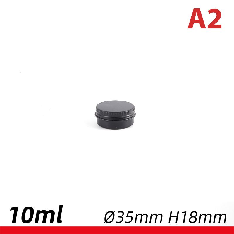 15-250ml Black Aluminum Cans Round Tin Box with Lid Metal Pill Cans Cream Ointment Jars Storage Container for Balm Wax Cosmetics