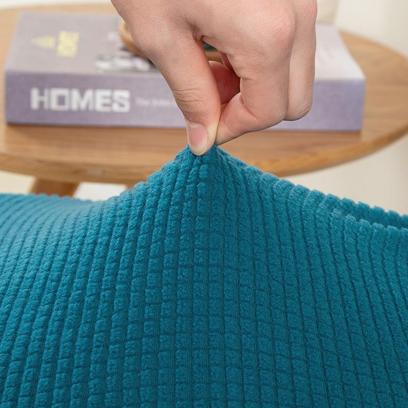 Chair Cover New Solid Color Corn Velvet Seat Set Dining Chair Office Elastic Dustproof Simple Chair Cover