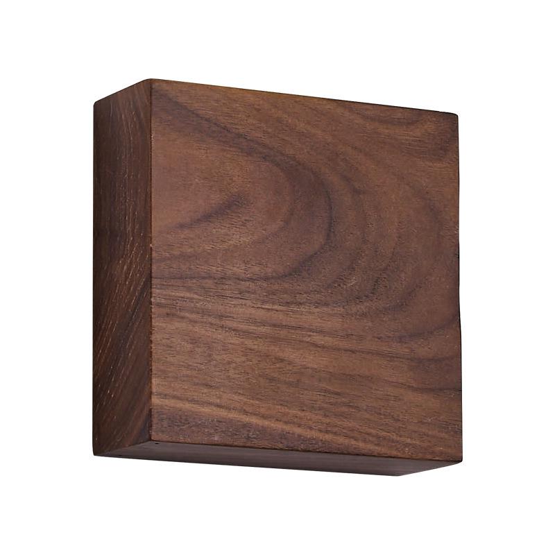 Mid-Century Solid Walnut Wall Lamp: Full Spectrum Eye Protection for Bedroom or Stairway