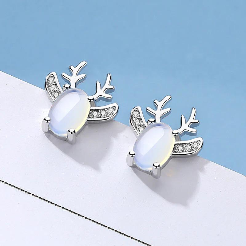 Douyin Popular Antler Earrings Cute Exquisite Christmas Jewelry, Fashion Popular Sweet Matching *2pcs