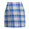 Women's High Waist Plaid Wool Pencil Mini Skirt