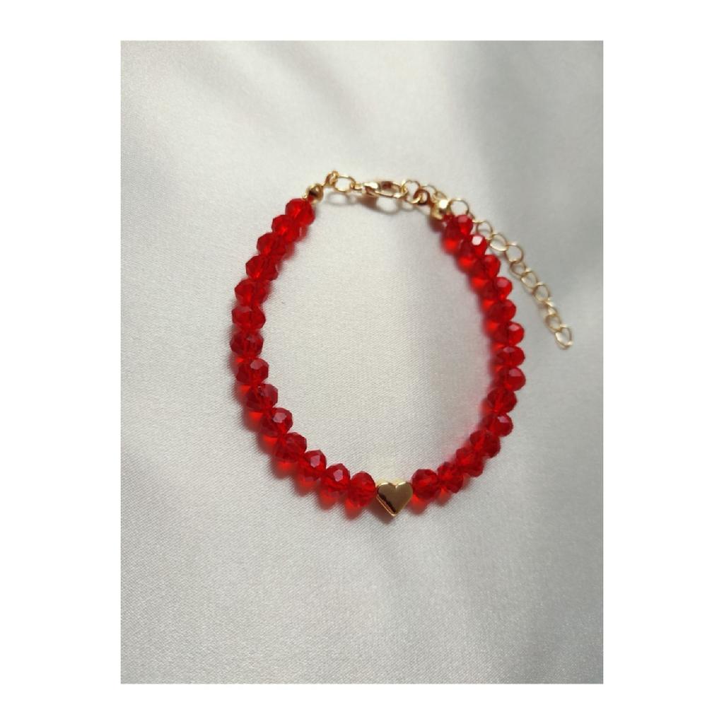 Rosa Armband mit Kristallperlen