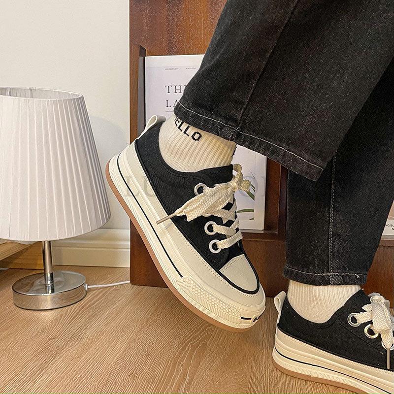 Canvas Shoes Women Spring Summer Casual Walking Platforms Vulcanized Shoes Ladies Fashion Chunky Sneakers