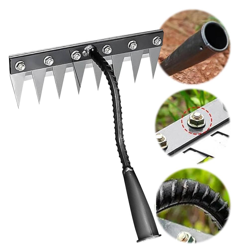 5/6/7/8 Tooth Carbon Steel Garden Weeding Rake Multifunctional Weeding Nail Rake