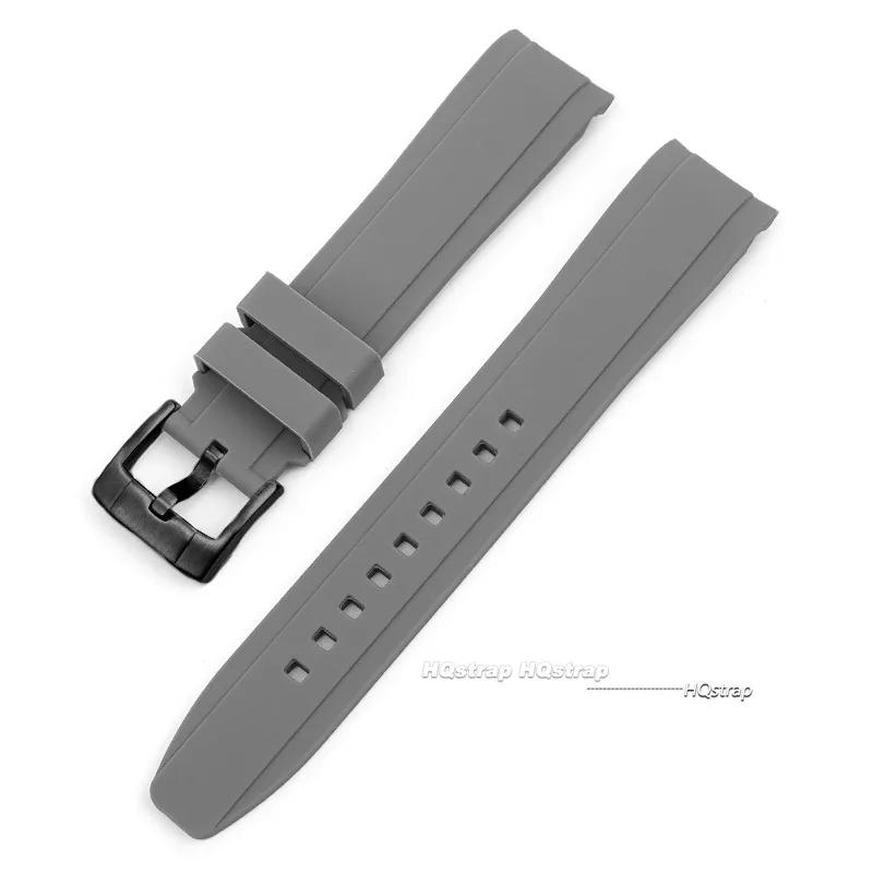 Curved End Rubber Silicone Strap for Citizen Watch Bracelet for Swatch Soft Waterproof Watchband for Rolex 20mm 22mm Wristband