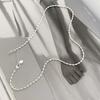S925 Sterling Silver Necklaces For Women Simple Chain Fashion Minimalist Pendant Necklaces Mini Beads Necklace Birthday Gift